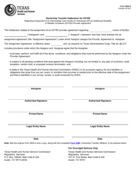 Document preview: Form 3604-A Ownership Transfer Affidavit Addendum for Icf/Iid - Texas