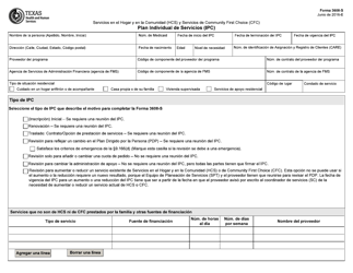 Formulario 3608-S Plan Individual De Servicios (Ipc) - Texas (Spanish)