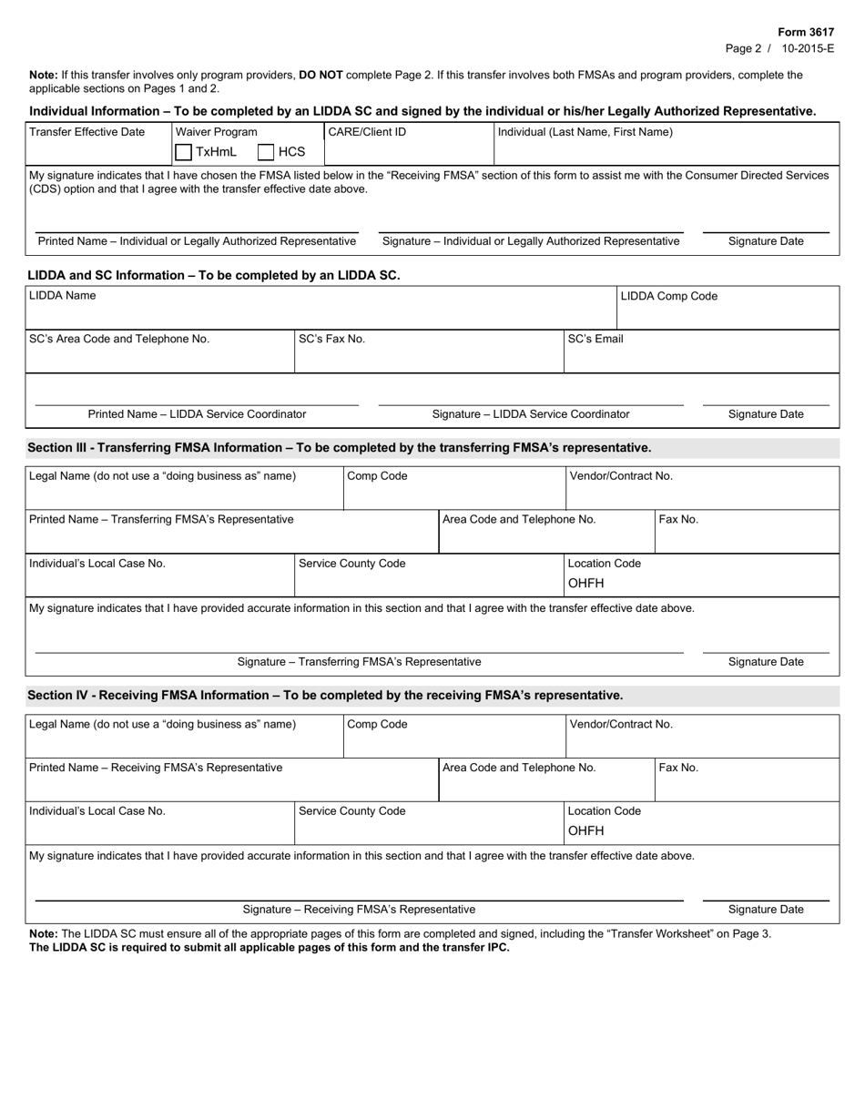 Form 3617 - Fill Out, Sign Online and Download Fillable PDF, Texas ...