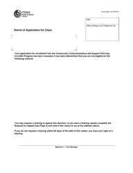 Document preview: Form 3622 Denial of Application for Class - Texas