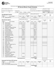 Document preview: Form 3621-T Class/Cfc - Ipc Service Delivery Transfer Worksheet - Texas