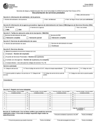Document preview: Formulario 3625-S Documentacion De Servicios Prestados - Texas (Spanish)