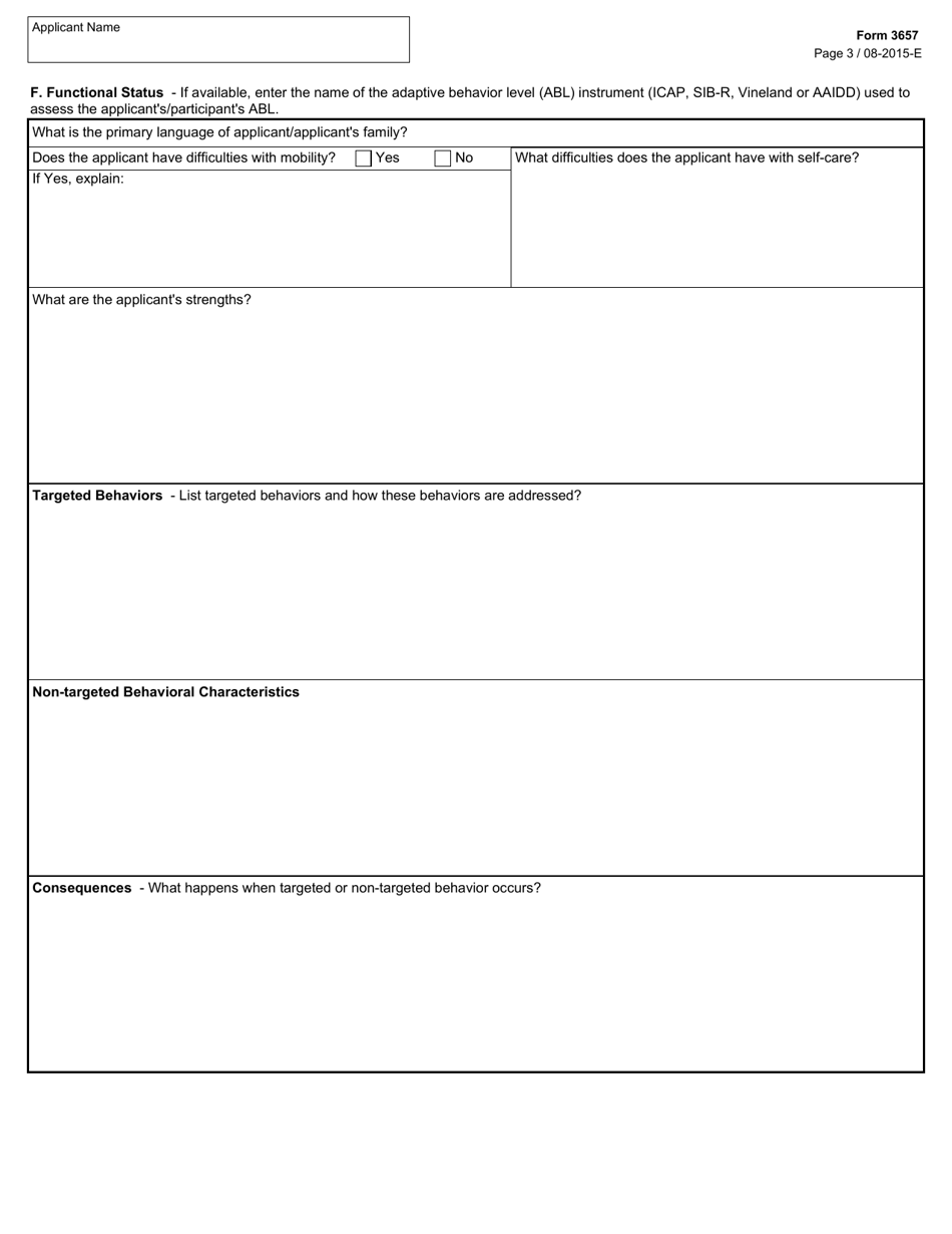 Form 3657 Pre-enrollment Assessment - Texas, Page 3