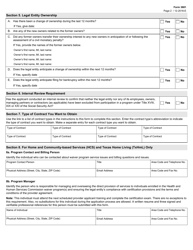 Form 3681 Community Services Contract Application - Texas, Page 2