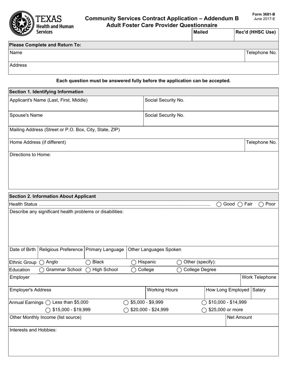 Form 3681-B Addendum B - Fill Out, Sign Online And Download Fillable ...