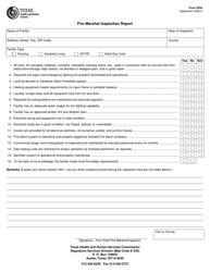 Document preview: Form 3654 Fire Marshal Inspection Report - Texas
