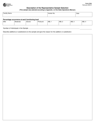 Document preview: Form 3763 Description of the Representative Sample Selection - Texas