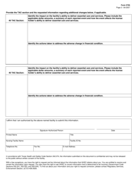 Form 3726 Notification of Adverse Change in Financial Condition - Texas, Page 2