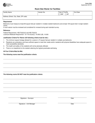 Document preview: Form 3762 Room Size Wavier for Facilities - Texas