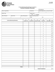 Document preview: Form 3853 Contract Evaluation Summary - Texas