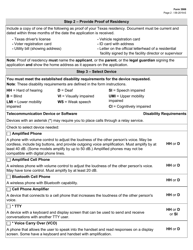 Form 3906 Application for Specialized Telecommunications Assistance Program (Stap) - Texas, Page 2