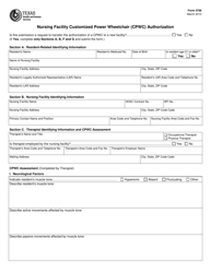 Document preview: Form 3706 Nursing Facility Customized Power Wheelchair (Cpwc) Authorization - Texas