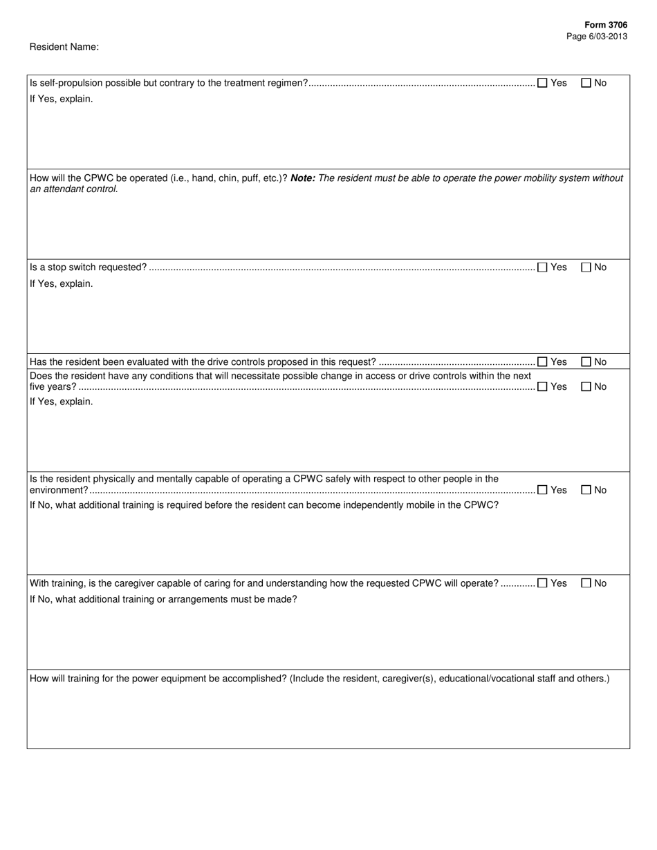 Form 3706 - Fill Out, Sign Online and Download Printable PDF, Texas ...