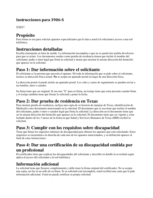 Formulario 3906-S  Printable Pdf