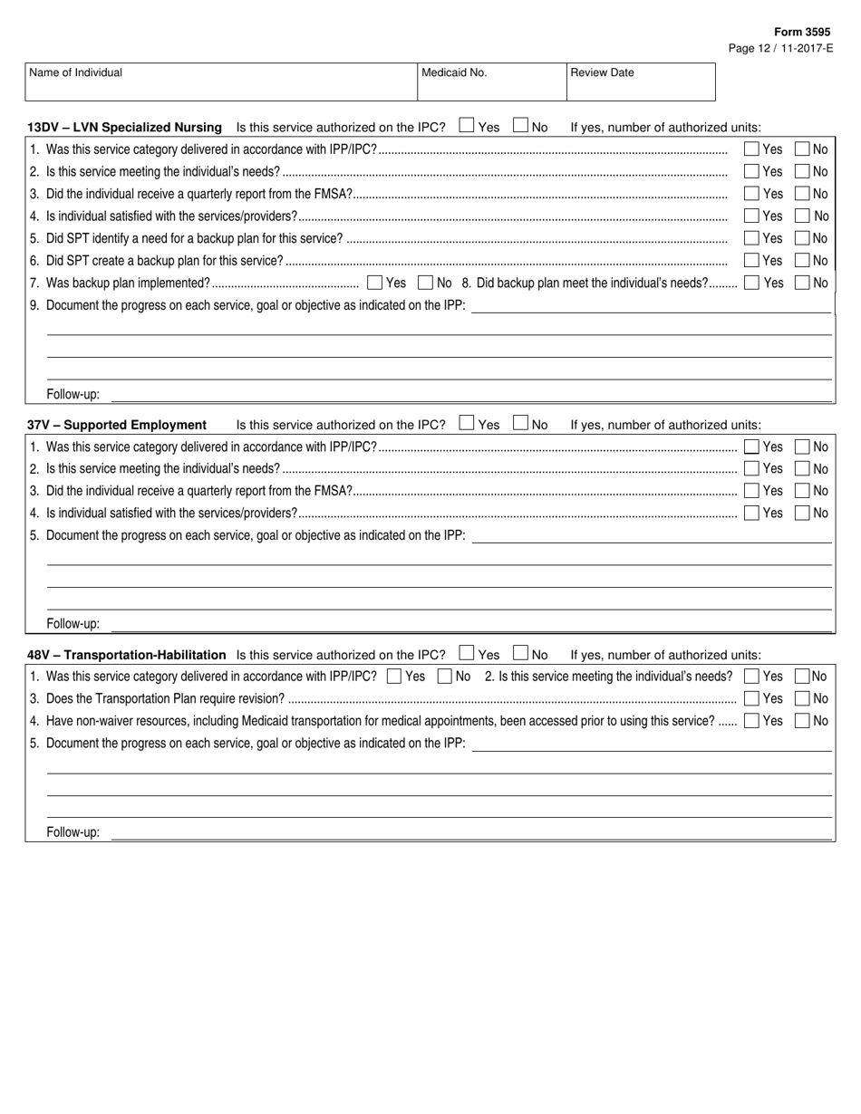 Form 3595 Ipp Service Review - Texas, Page 12