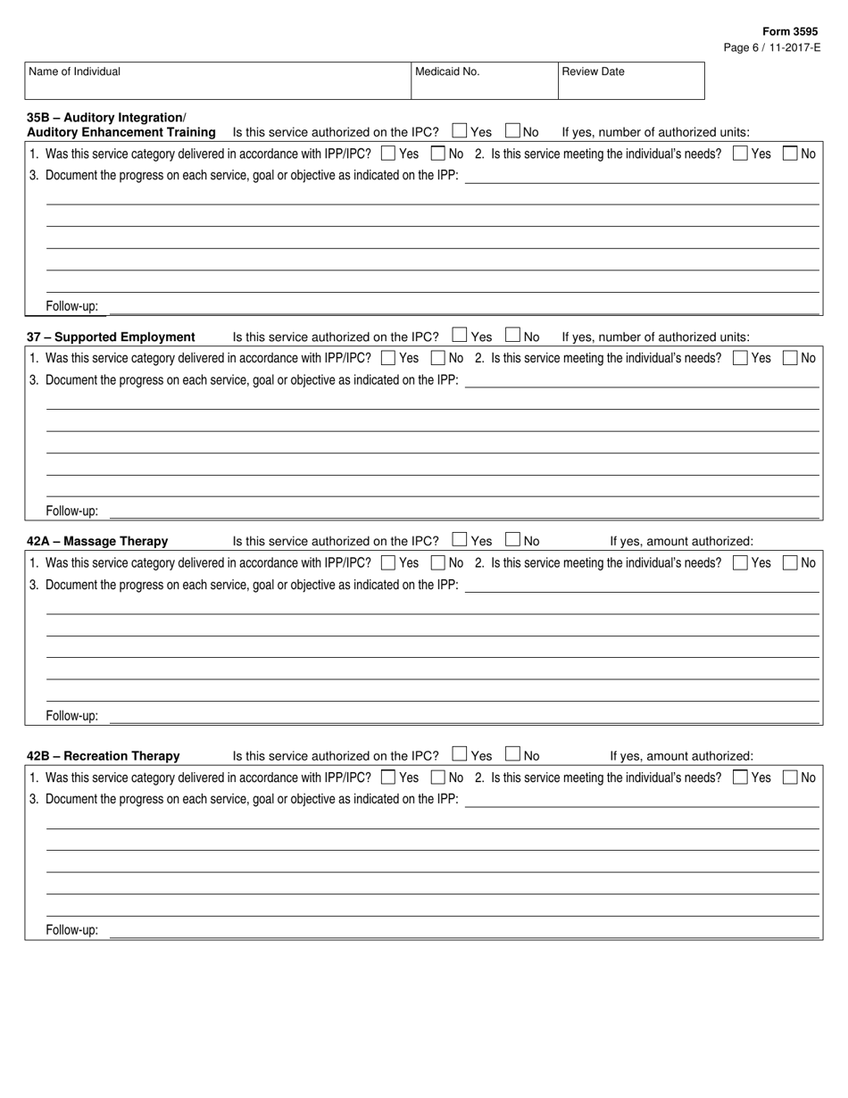 Form 3595 - Fill Out, Sign Online and Download Fillable PDF, Texas ...