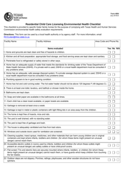 form 4004 residential child care licensing environmental health checklist