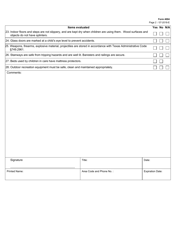 Form 4004 Residential Child Care Licensing Environmental Health Checklist - Texas, Page 2