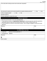 Form 3925 Special Needs Funds Request for Communication Access Services - Texas, Page 2