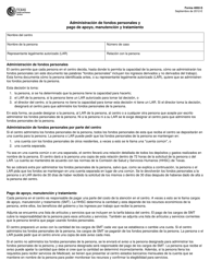 Formulario 4002-S Administracion De Fondos Personales Y Pago De Apoyo, Manutencion Y Tratamiento - Texas (Spanish)