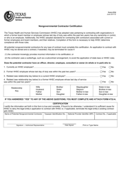 Document preview: Form 4732 Nongovernmental Contractor Certification - Texas