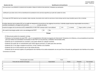 Formulario 4207-S Registro De Servicios Del Plan Individualizado De Servicios Para La Familia (Ifsp) - Texas (Spanish), Page 2