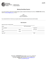 Document preview: Form 5023 Missing Check/Stop Payment - Texas