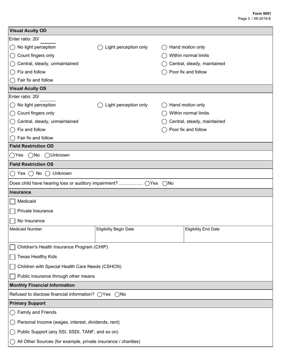 Form 5051 Blind Childrens Vocational Discovery and Development Program (Bcvddp) Application for Services - Texas, Page 3