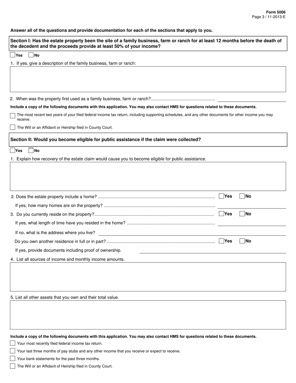 Form 5006 Hardship Waiver Application - Texas, Page 3