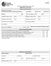 Document preview: Form 5056 Application for Services - Texas