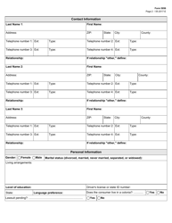 Form 5056 Application for Services - Texas, Page 2