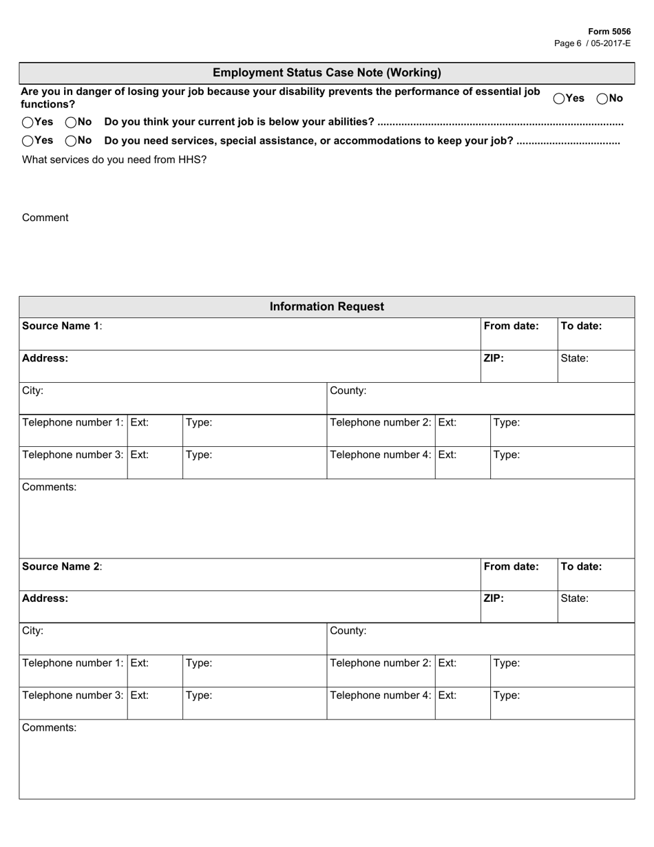 Form 5056 - Fill Out, Sign Online and Download Fillable PDF, Texas ...