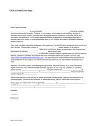 Document preview: Form 5104 Youth Prevention Indicated Family Focused Program Participation Letter - Texas