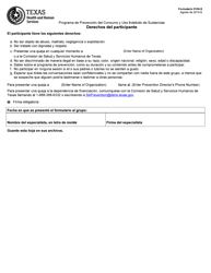 Document preview: Formulario 5100-S Derechos Del Participante - Texas (Spanish)