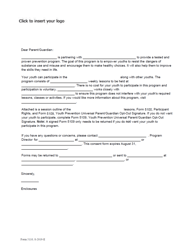Document preview: Form 5110 Youth Prevention Universal Program Participation Letter - Texas