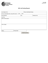 Document preview: Form 5300 Wic Job Posting Request - Texas
