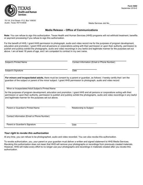 Form 5402  Printable Pdf