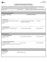 Form 5405 Checklist for the Ten-Day Long-Term Care Experience Life Safety Code Facility Observation Program - Texas