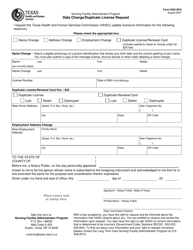 Document preview: Form 5522-NFA Data Change/Duplicate License Request - Texas
