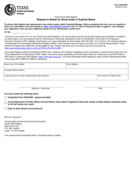 Form 5528-NAR Request to Retest for Nurse Aides in Expired Status - Texas