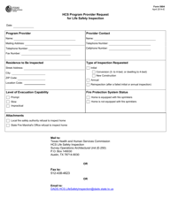 Document preview: Form 5604 Hcs Program Provider Request for Life Safety Inspection - Texas