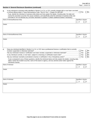Form 5871-S Disclosure of Ownership and Control Statement Short Form - Texas, Page 7
