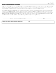 Form 5871-S Disclosure of Ownership and Control Statement Short Form - Texas, Page 9