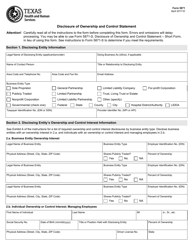 Form 5871 Disclosure of Ownership and Control Statement - Texas