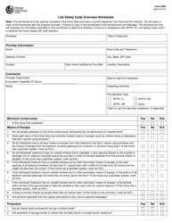 Document preview: Form 5605 Life Safety Code Overview Worksheet - Texas