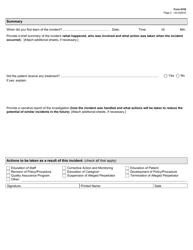 Form 6102 Community Mental Health Center Facility Incident Report - Texas, Page 2