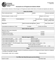 Document preview: Formulario 6000-S Inscripcion En El Programa De Autismo Infantil - Texas (Spanish)