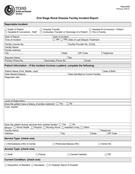 Document preview: Form 6103 End Stage Renal Disease Facility Incident Report - Texas