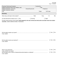 Form 6105 Hospital Facility Incident Report - Texas, Page 2