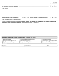 Form 6108 Substance Abuse Treatment Facility Incident Report - Texas, Page 2